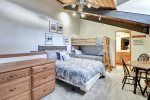 Private Loft - 1 Queen, 1 Set of Bunkbeds and Game Table